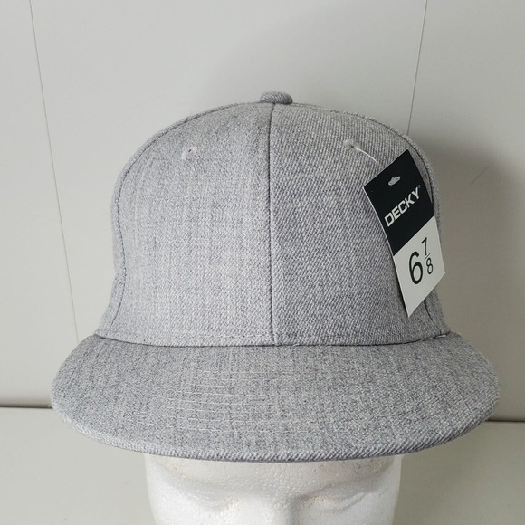 Decky Men's Cap Retro Fitted Hat Baseball Cap Headwear Solid Gray 6 7/8 Blank - Picture 1 of 10